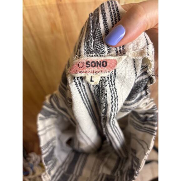 CiSono Striped Linen Shorts with Pockets Women's Size L - Picture 4 of 5